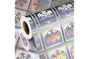 Burymento Christmas Wrapping Paper, Holographic Silver Snowflake Design Gift Wrapping Paper Suitable for Christmas, Mini Roll (17 Inch X 32.8 Feet)
