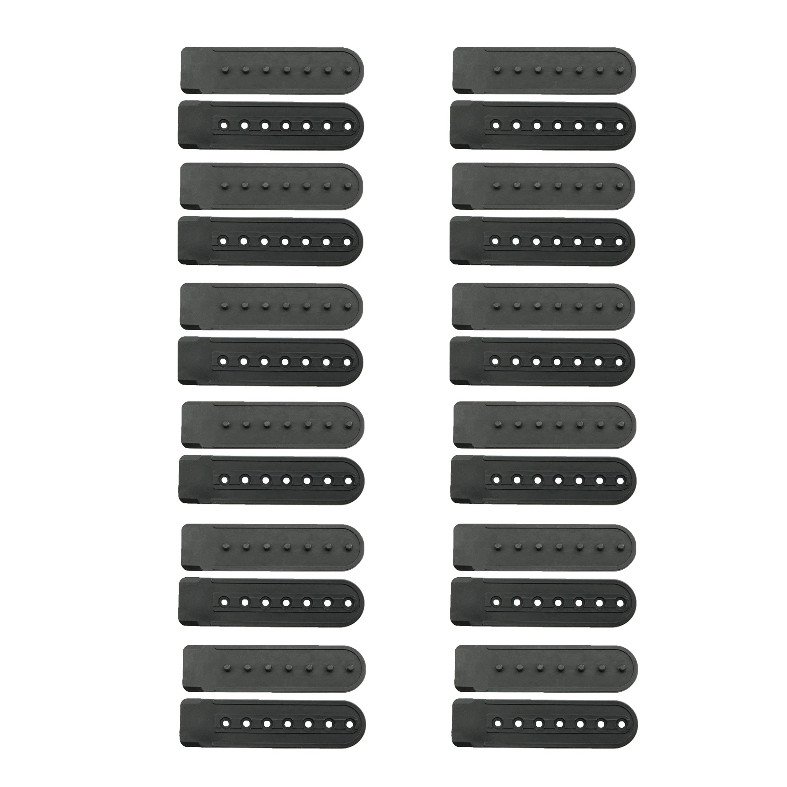 Snapback Strap 12 Pairs Black Plastic Snapback Hat Cap Snap Buckle Replacement Repair Strap with 7 Holes