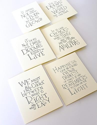 Amazon Com Set Of 6 Inspirational Quote Card With A2 Envelopes Happiness Can Be Found Black And White Handmade Greeting Cards Handmade