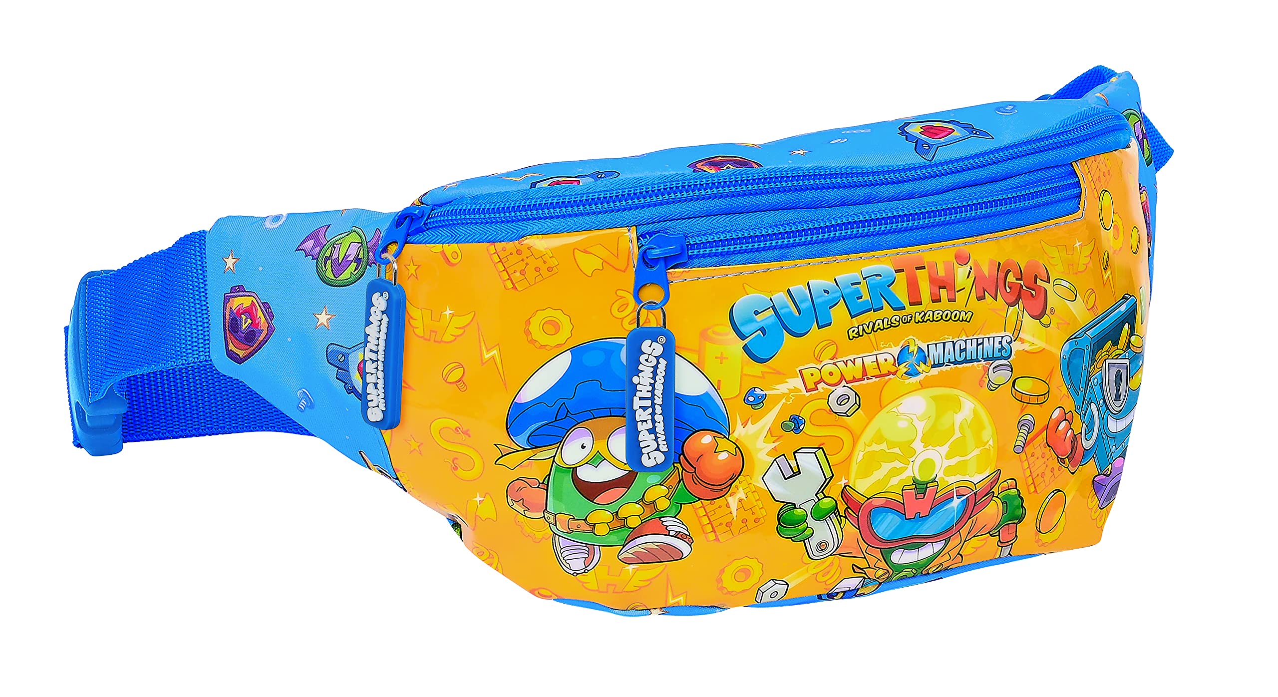 SAFTA Unisex-Children M446 Waist Bag with Outer Pocket, Blue/Multicoloured, 230x90x120 mm
