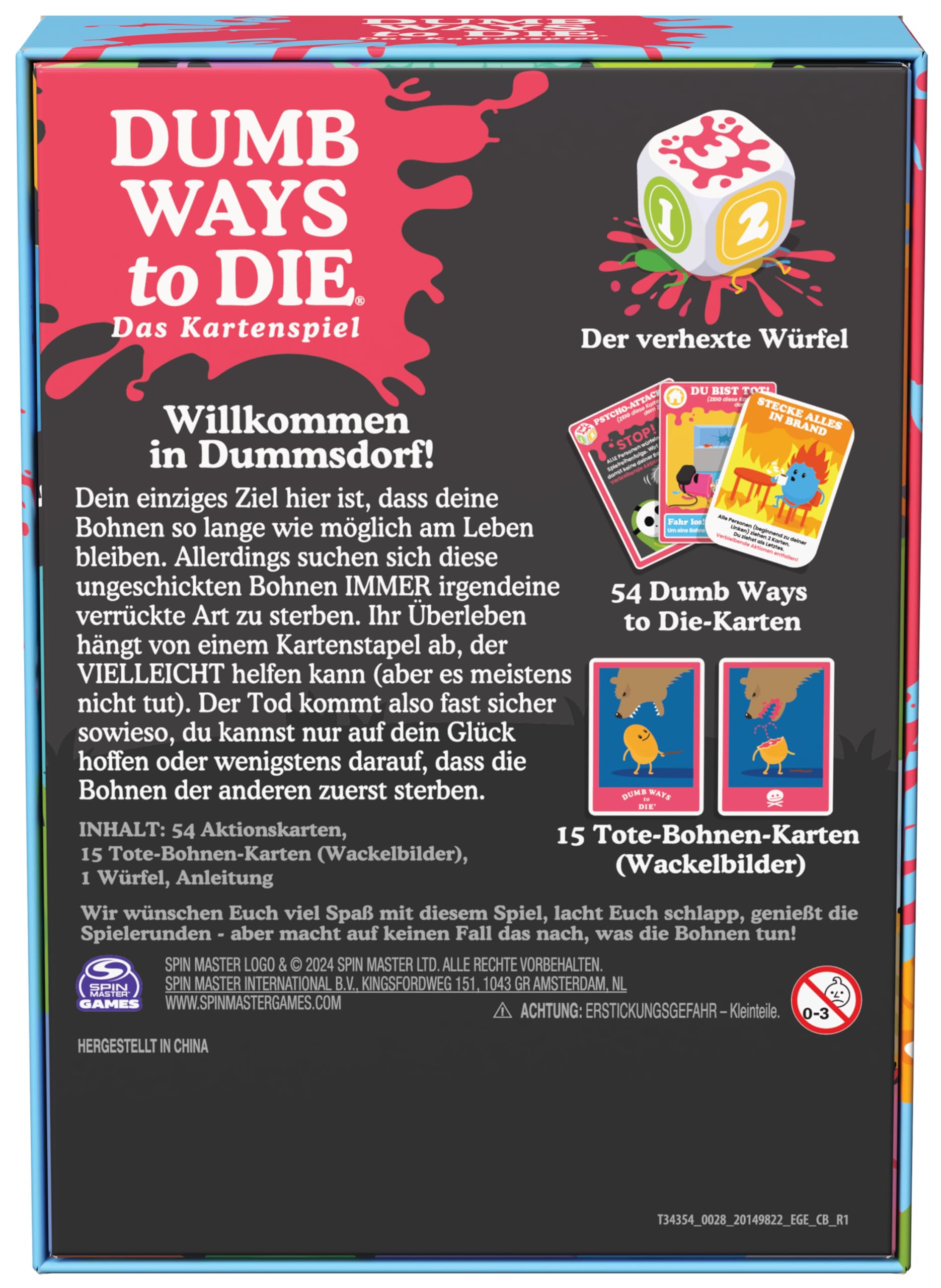 Spin Master Games Dumb Ways to Die, rasant-gemeines Kartenspiel, bei dem es ums Überleben der eigenen Bohnen geht, witziges Karten-Artwork mit Wackelbildern, 2-5 Spieler ab 12 Jahren, deutsche Ausgabe 7