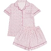 Fhykiss Women's 2 Piece Pajama Set Loungewear Pajamas Cute Pjs Sets Sleepwear Button Down Lounge Sets Soft Preppy Y2k