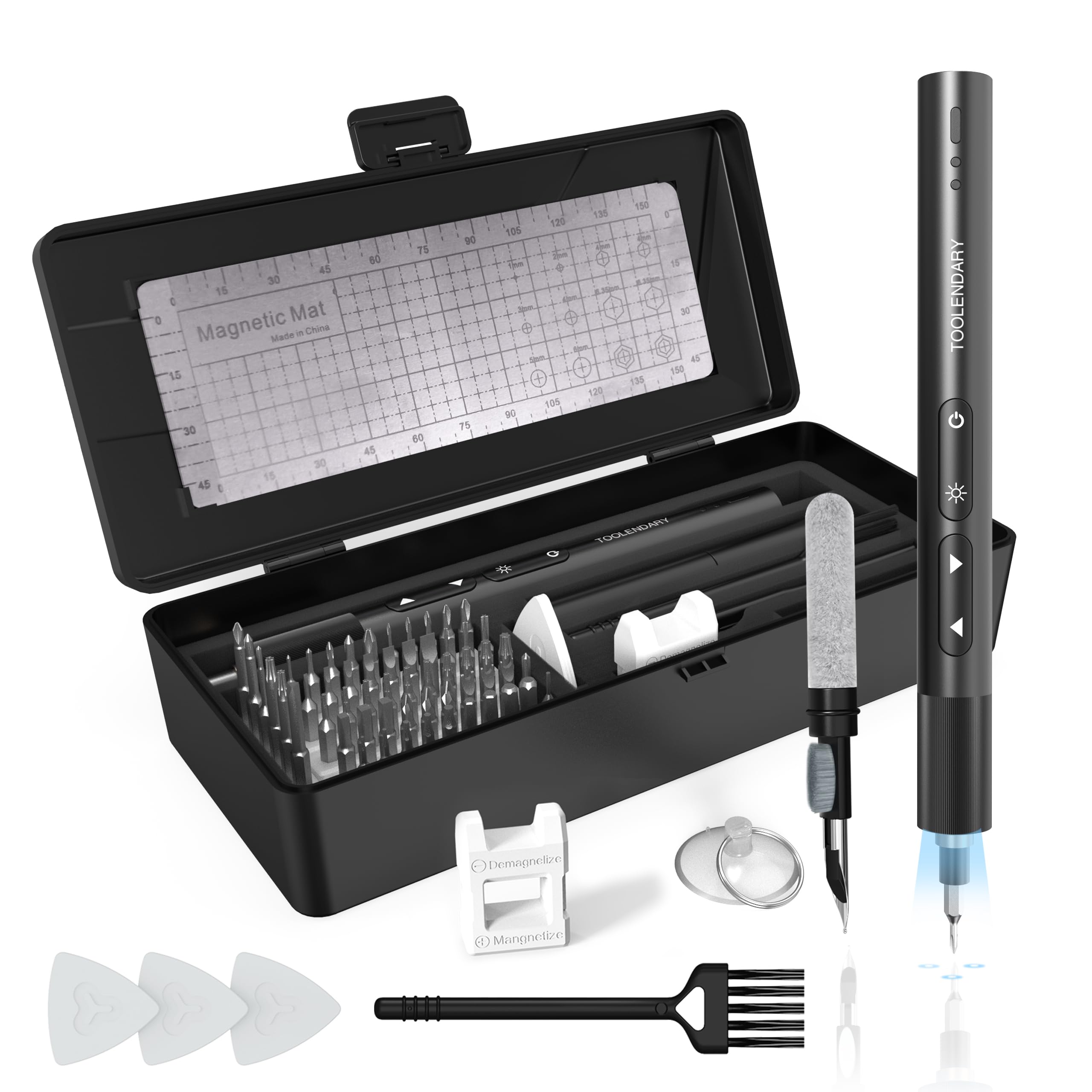 Mini Electric Screwdriver,66Pcs Precision Screwdriver Set,Electric Screwdrivers Cordless,5 Torque Settings,3 LED Lights, Rechargeable Repair Tool Kit for Electronics,Phone,Camera,Laptop,Watch