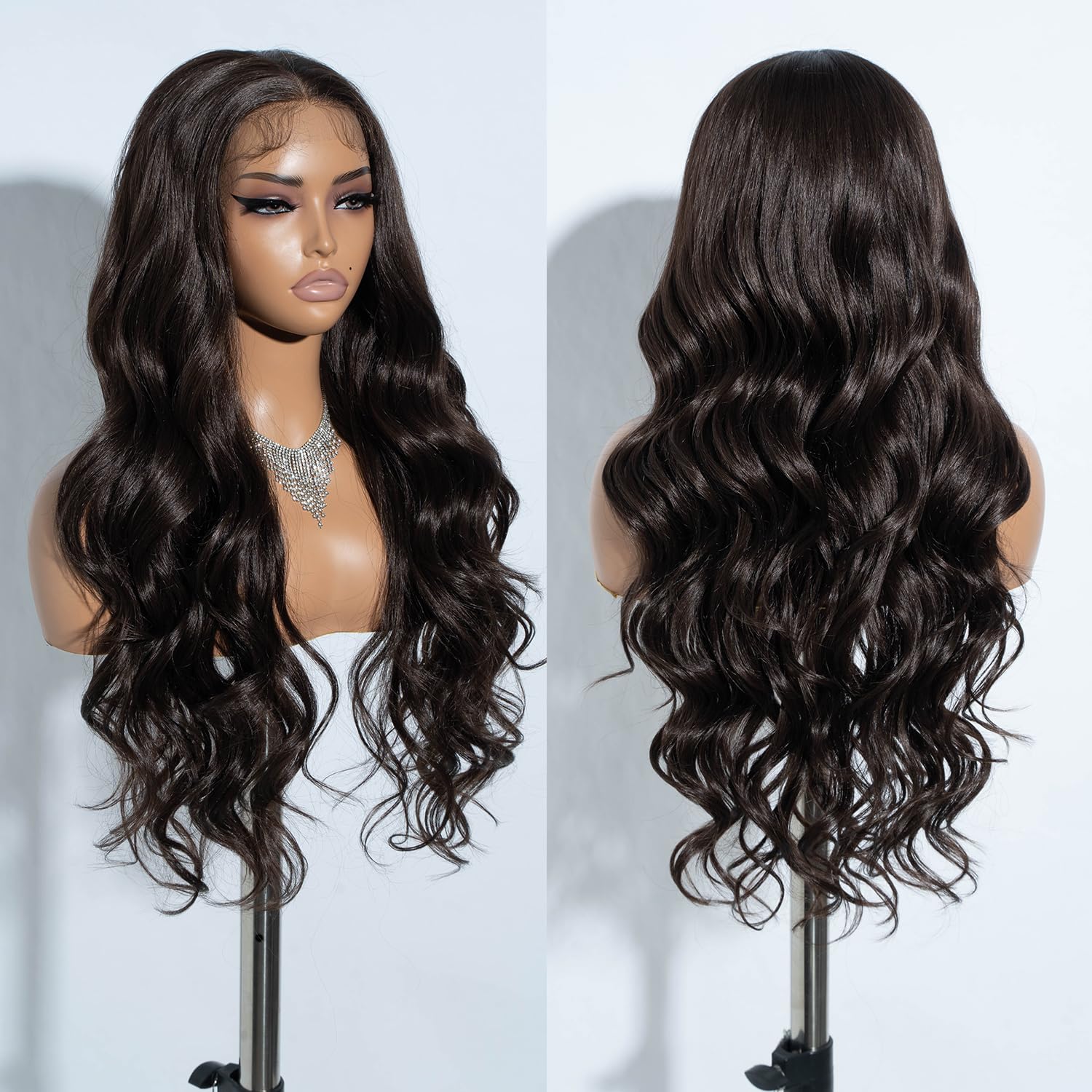 Joedir 13X4 Lace Frontal Wig Pre Plucked Synthetic Lace Front Wigs Natural Looking Body Wave Wigs for Women 30 Inch Loose Deep Wave Wig with Baby Hair Heat Resistant Hair Cosplay Daily Party Wigs