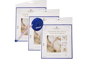 westlake art Water Soluble Stitch Canvas, 1.06 Oz, 8x8.5 Inches for Easy Stitching & Design Precision, Bundle with Fabric Measuring Tape, Versatile Crafting for Personalized Projects 3-Pack