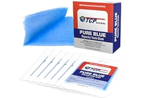 TCP Global - Pure Blue Superior Tack Cloths - Tack Rags (Box of 6) - Automotive Car Painters Professional Grade - Removes Dust, Sanding Particles, Cleans Surfaces - Wax and Silicone Free, Anti-Static