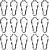 Belle Vous M4 Snap Hook Carabiner Clips 15pk 4cm Stainless Steel Spring view 1