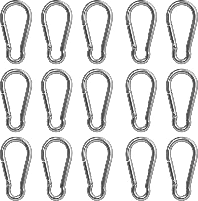 Belle Vous M4 Snap Hook Carabiner Clips 15pk 4cm Stainless Steel Spring