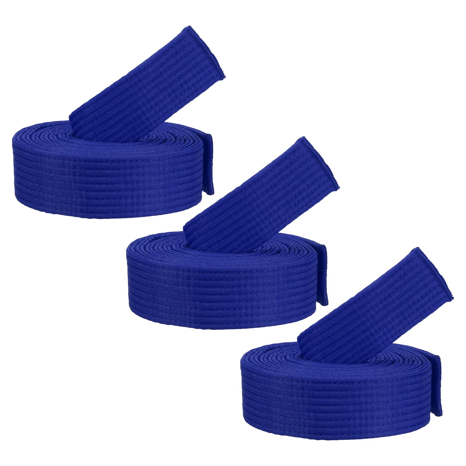 PATIKIL Taekwondo Colored Ranking Belts, 3 Pack 1.6" x7.2FT Polyester Martial Arts Colored Ranking Belt for Coach Teaching Practice, Blue