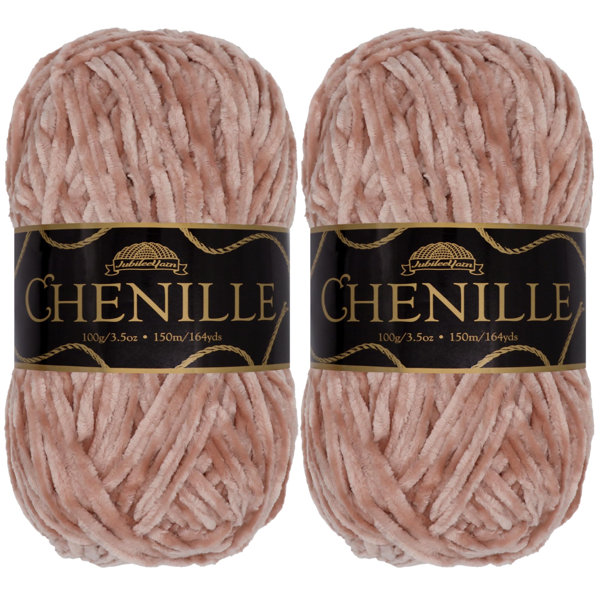 JubileeYarn Chenille Yarn - Worsted Weight - 100g/skein (2 Skeins, 105 Roseate)