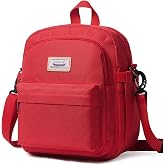 EKERHO Insulated Lunch Bag Backpack for Women, Small Crossbody Sling Insulated Tote, Convertible Lunch Cooler Box for Work - Red