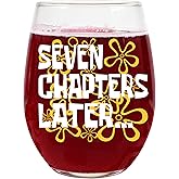 Book Lovers Gifts for Women – “Seven Chapters Later” Wine Glass – Reading Gifts, Book Club Accessories, and Bookish Presents for Readers – Stocking Stuffer Idea for Christmas or Birthdays