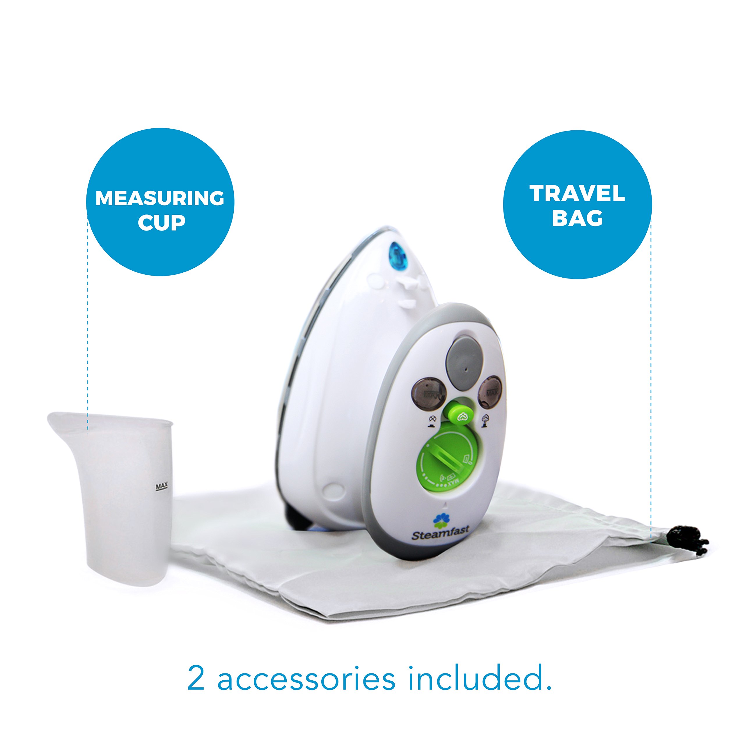 Steamfast SF717 Mini Travel Steam Iron with Dual Voltage, Travel Bag