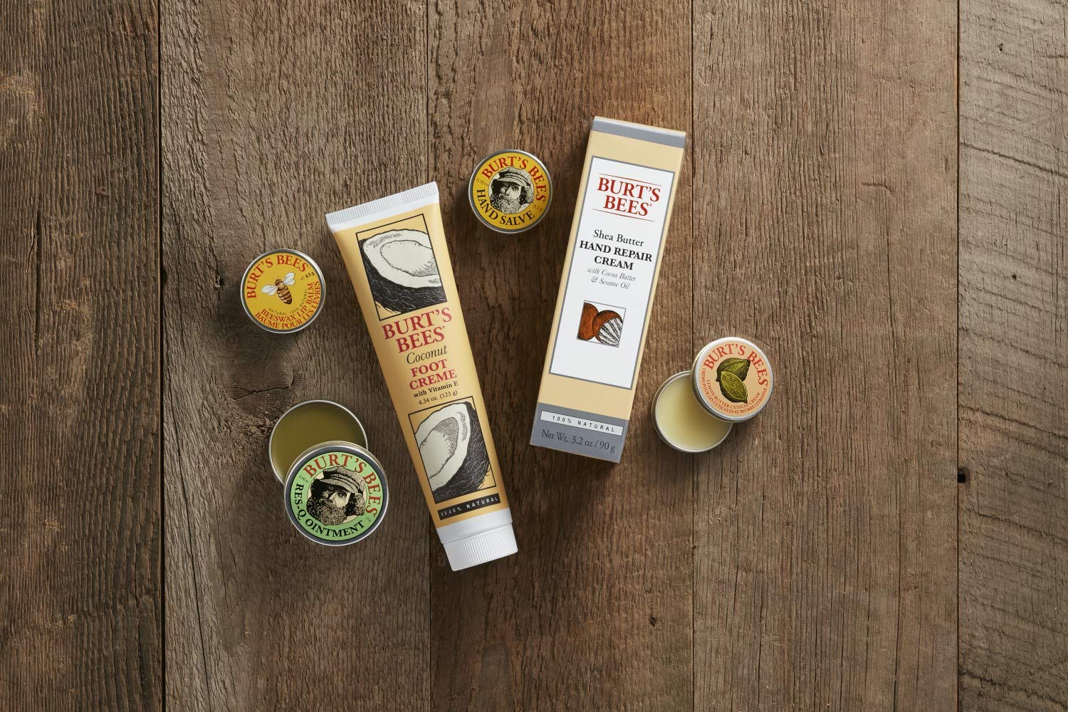 Burt's Bees Classics Gift Set, 6 Products in Giftable Tin – Cuticle Cream, Hand Salve, Lip Balm, Res-Q Ointment, Hand Repair Cream and Foot Cream: Beauty