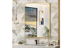 ACEMIRO 24x30 Inch Bathroom Medicine Cabinet with Mirror Gold Metal Framed Recessed or Surface Wall Mounted Mirrored Medicine Cabinets for Bathroom