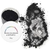 Temperature Activated Thermochromic Powder Pigment Black Changing to COLORLESS (Translucent White) at 82F/28C Perfect for Color Changing Masks Secret Message Reveals Resin Nail Art