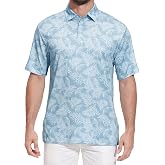 QDEupup Mens Golf Shirts Short Sleeve Moisture Wicking Stretch Polo Shirt | 4-Way Stretch Quick Dry Collared, Performance Dry Fit, UPF 30, Lightweight Breathable, Athletic, Casual, Business, Hawaiian