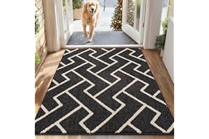 hicorfe Indoor Doormat,Front Back Door Mat Rubber Backing Non Slip Door Mats,32"x48" Absorbent Resist Dirt Entrance Doormat I