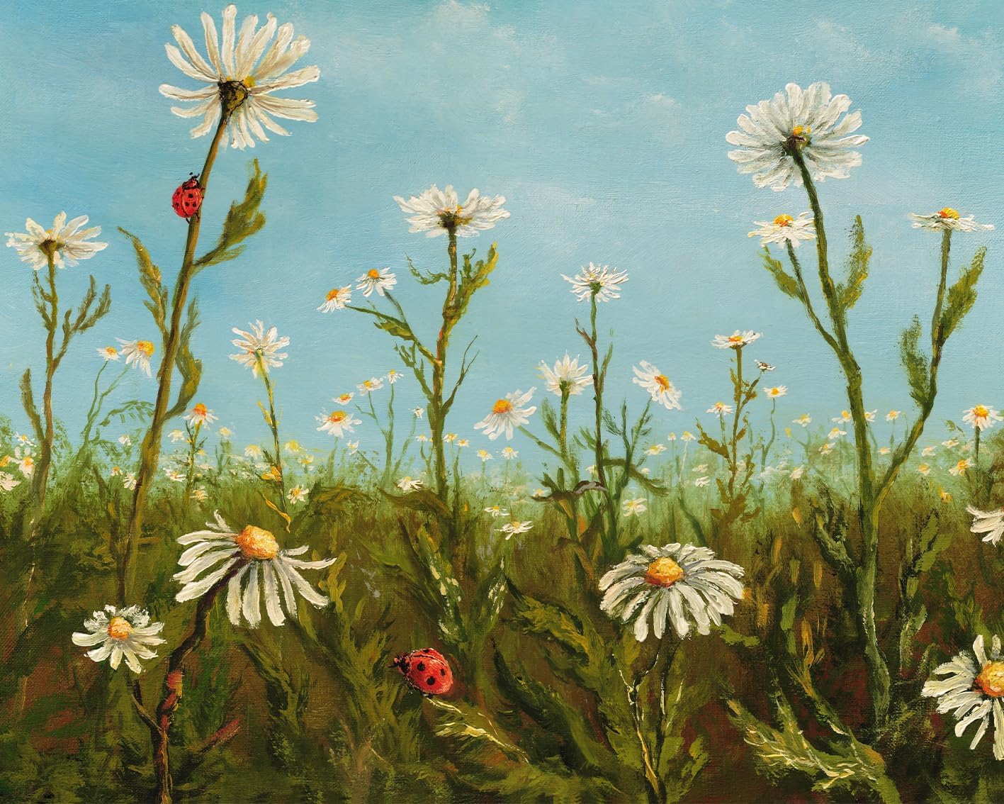 Paintings - TUMOVO DIY Paint by Numbers for Adults Abstract Dasiy Paint Kits for Adults Paint-by-Number Kits on Canvas Ladybug Painting by Numbers with Brushes Acrylic Painting Art Crafts 16