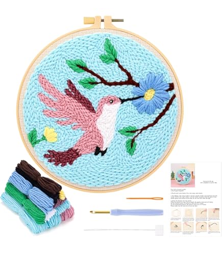 Punch Needle Kit Enfant Kit Punch Needle Broderie - Halloween Fantôme Citrouille - Pour Débutants Et Adultes - Comprend Cercle, Tissu, Fil Et Instructions Aiguille Punch Needle