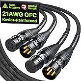 AA AUDIO ACCESSORY XLR Cables 10ft 2 Pack, 21AWG OFC Dual Shielded Mic Cord | Neutrik REAN Gold-Pin Connector, Kevlar-Reinforced Heavy Duty Nylon Braided Noiseless Balanced Microphone Cable for Shure Mic