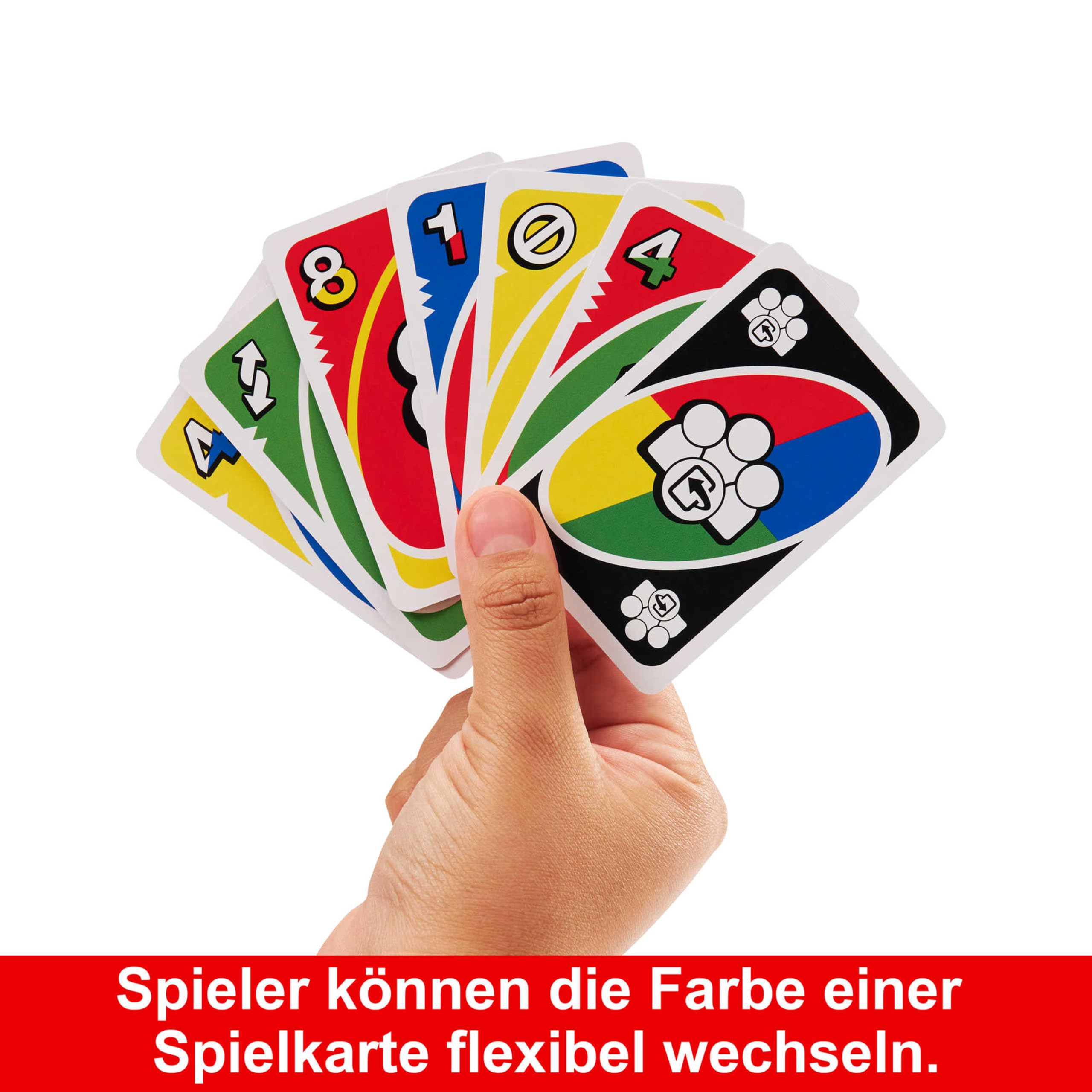 Mattel Games UNO Flex, UNO Kartenspiel für die Familie, mehr Abwechslung durch Powerkarten, Perfekt als Kinderspiel, Reisespiel oder Spiel für Erwachsene, für 2-10 Spieler, ab 7 Jahren, HMY99 4