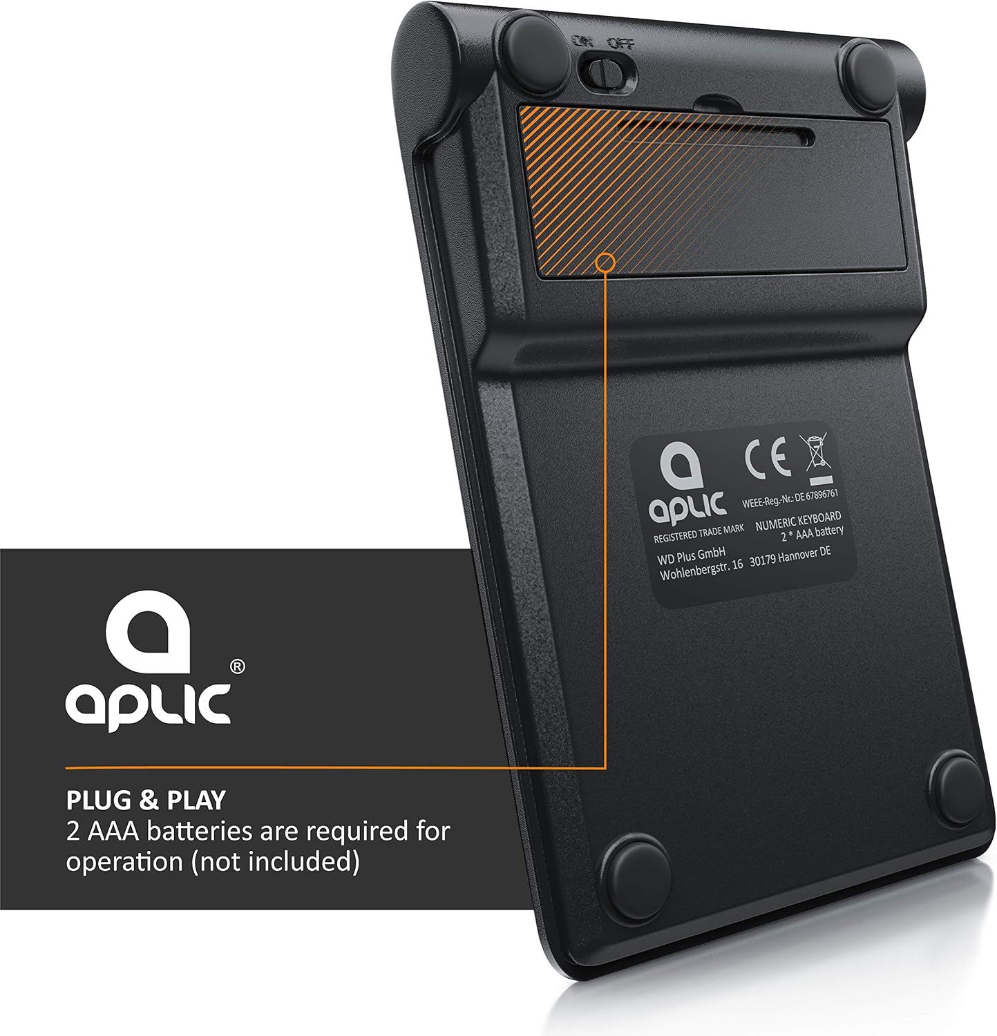 aplic, Bluetooth Numpad 22 Keys, Multimedia Keys, One Handed, Number Pad, 10 Multifunction Keys, Inclined Keyboard - Image 5