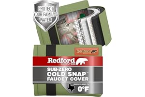 Redford Supply Co. Cold Snap (0F) 2 Pack Outdoor Faucet Covers for Winter Freeze Protection, 7.5"W x 9.5"H, Foam Spigot Insulated Cover, Outside Pipe Protection, Hose Bib (Green)