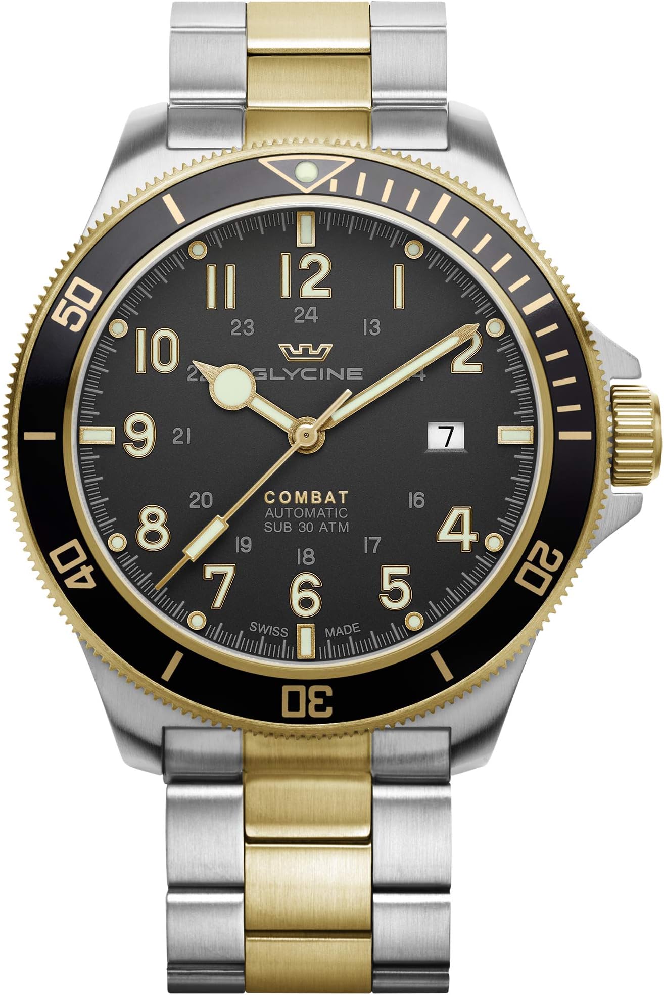 Combat Mens Analog Automatic Watch with Stainless Steel Bracelet GL0293