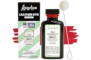 Angelus Leather Dye - Flexible Leather Dye for Shoes, Boots, Bags, Crafts, Furniture, & More 3oz, Dauber Included (Red)