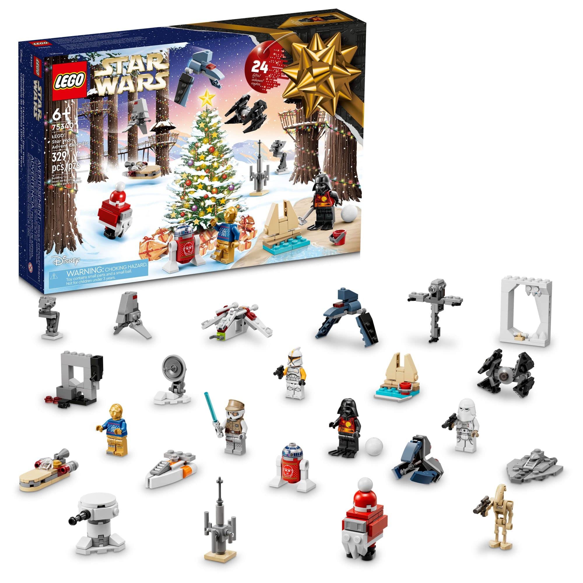 Photo 1 of LEGO Star Wars 2022 Advent Calendar 75340 Building Toy Set for Kids, Boys and Girls, Ages 6+, 8 Characters and 16 Mini Builds (329 Pieces)