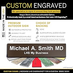LHS - Door Name Plate Personalized for Office Brown