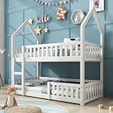 Merax Twin Bunk Bed, Castle-Shaped 3FT Solid Wood Frame for Kids view 9
