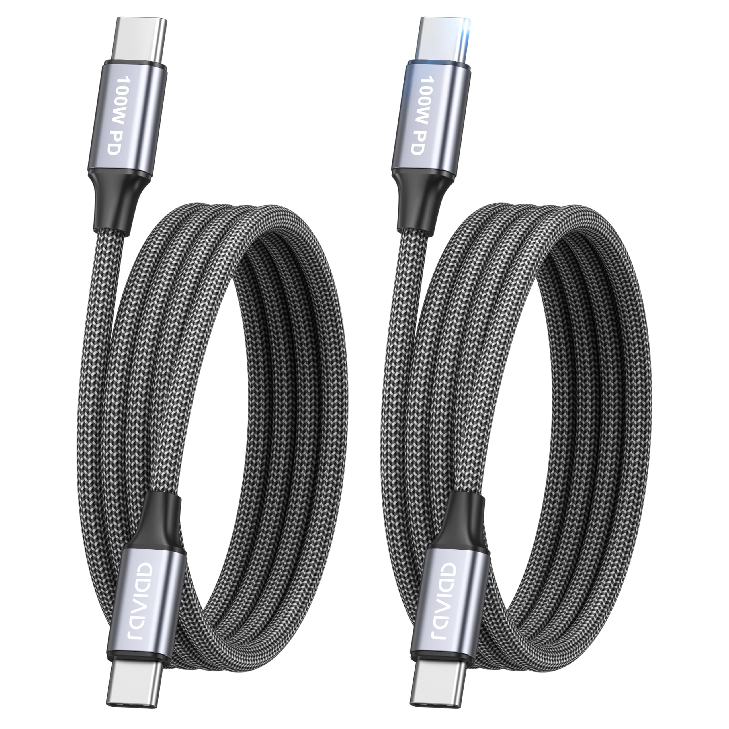 RAVIAD USB C Kabel [2 Stück 1m] 100W Schnellladekabel USB C auf USB C Kabel