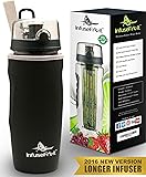 Fruit Infuser Water Bottle with Unique Full Length Infuser and Insulating Sleeve - Multiple Colors Options - Large 950ml Sport Water Bottle - Your Healthy Hydration Made Easy