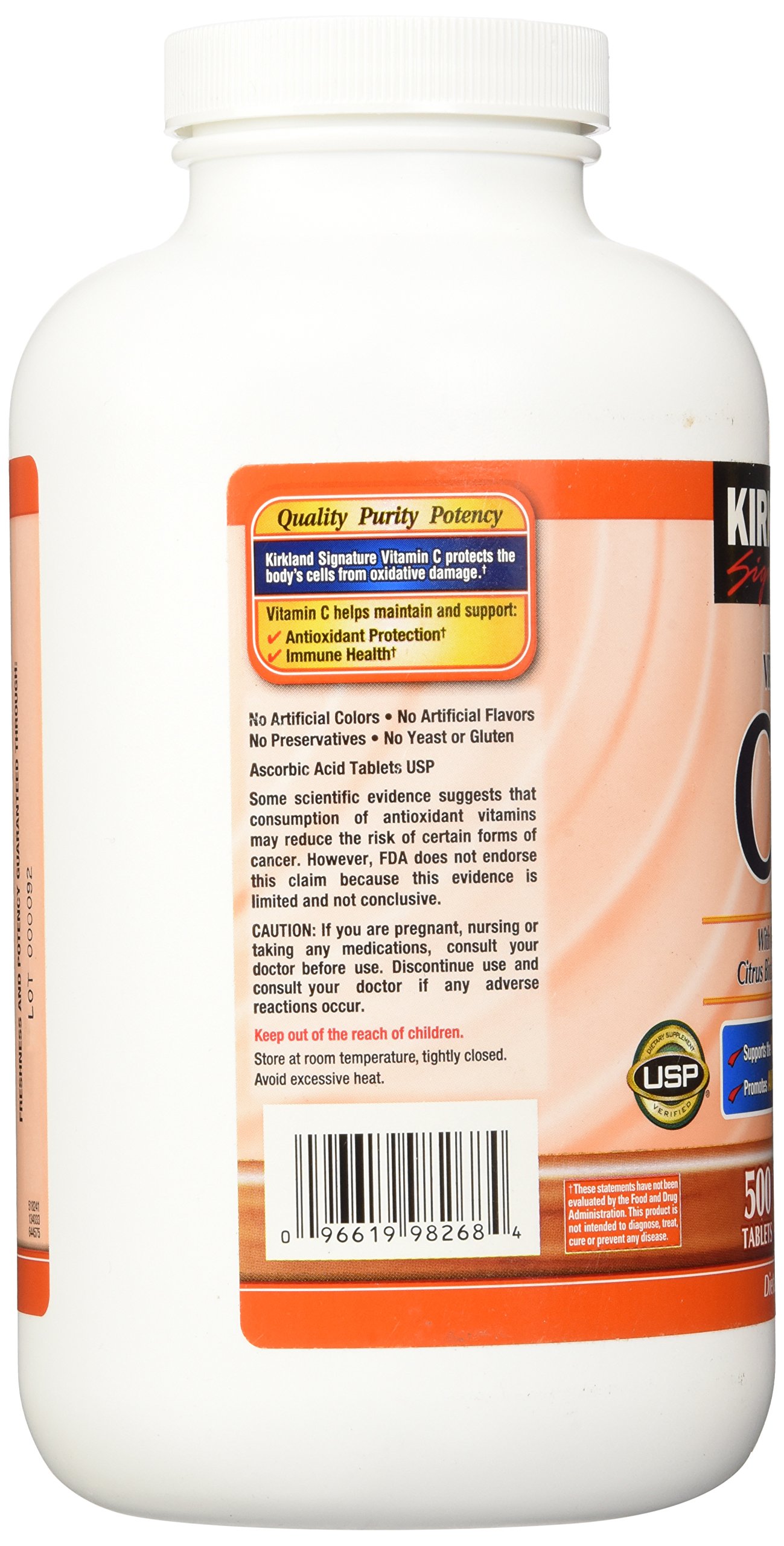 Kirkland Signature Vitamin C 1000 Mg With Rose Hips 500 Tablets on