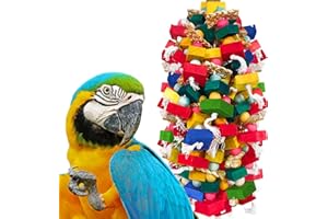 HZDZ LCPAW Extra Large Bird Toys for Macaws Cockatoos Amazons Chew - Natural Wood Parrot Chewing Toy with Foraging, Bird Cage Activity Center