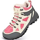 R CORD Kids Hiking Boots Waterproof Durable TPR Traction Outsole Anti-Skid Athletic Lace Up Hiking Shoes for Outdoor Adventure