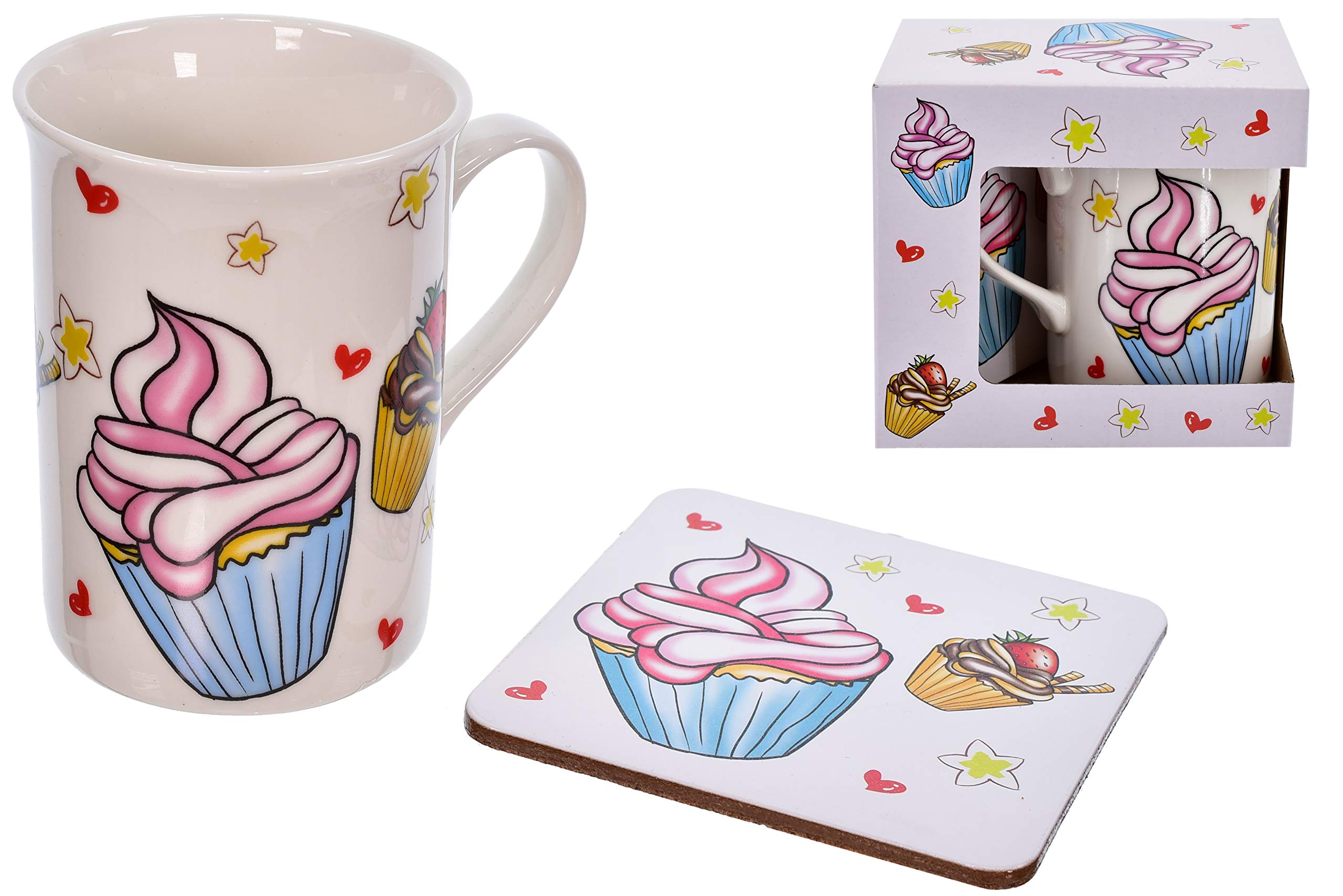 KandyToys Cake Design Mug & Coaster Set, Multi, One Size