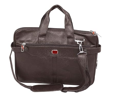 PU Leather Laptop Bag 14 Inch/Laptop Briefcase/Office Bag/Messenger Bag (16x1x12inch) Brown (Chocolate Brown)