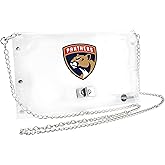 Littlearth Florida Panthers NHL Clear Envelope Purse with Black Fashion Strap
