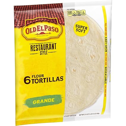 Old el paso restaurant style 6 grande flour tortillas (046000400280)