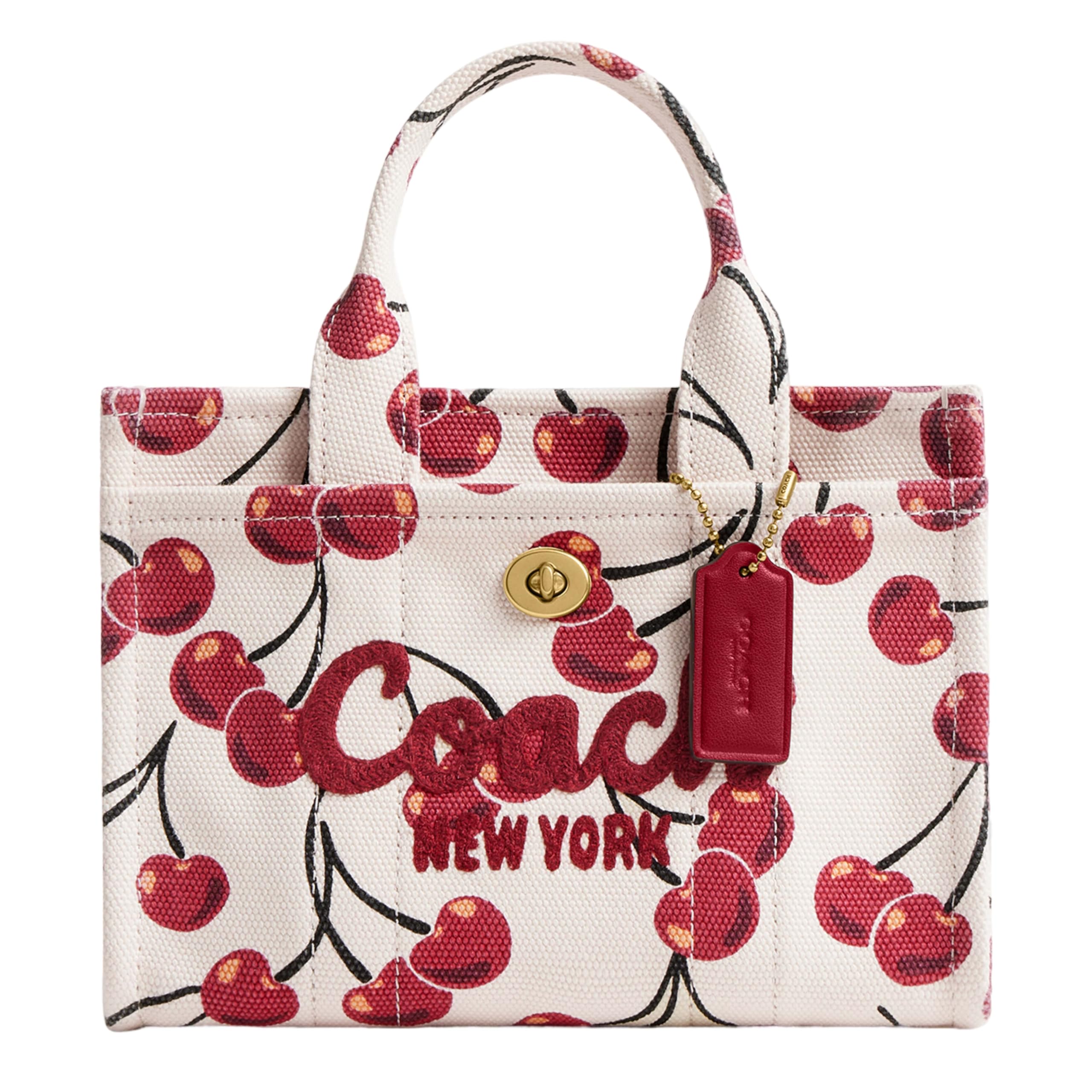 Coach Box Program Cherry Printed Canvas Cargo Tote 20
