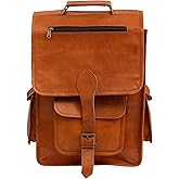 Shy Shy Let's Touch The Sky 16" Vintage leather Backpack Laptop Messenger Bag Lightweight College Rucksack Sling for Men Women