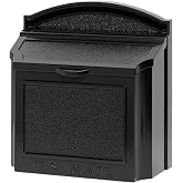 Whitehall Products Locking Wall Mounted Large Mailbox, Black | Front-load access with included keys; mounting hardware &amp; drill required, sold separately.