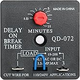 BAOMAIN Delay ON Break Timer QD-072 1.5A 18-240 VAC 0.03-10 Minutes Adjustable Time Delay Switch Replacement (1)