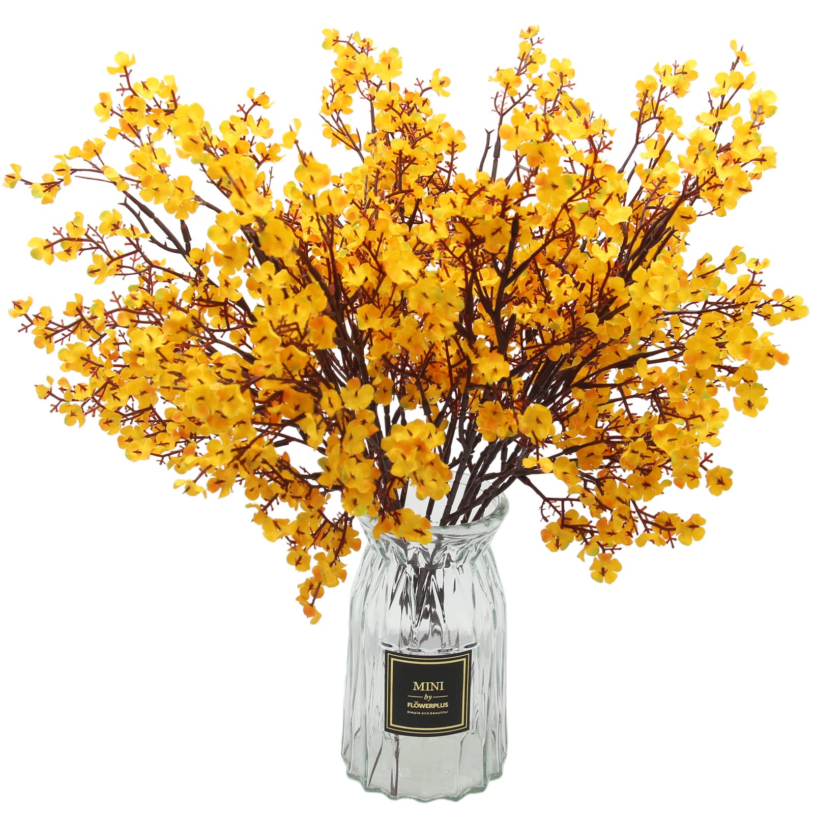 Photo 1 of Hananona 10 Pcs Artificial Babys Breath Flowers Orange Fake Silk Gypsophila Flowers for Fall Floral Arrangement Autumn Table Centerpieces Home Decor (10, Orange)
