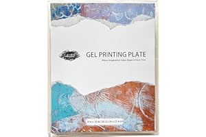 GELELF Gel Printing Plate - 8" X 10" Gel Plate, Reusable Gel Printing Plate for Gel Printing Art, Gel Monoprinting, Stamping, Printmaking Supplies, No Aging and Bubbling