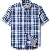 Field & Stream Men's Line Burner Short Sleeve Fishing Shirt, Sunkissed Plaid