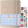 Legend Planner PRO Hourly Schedule - Weekly & Daily Organizer with Time Slots. Appointment Book Journal for Work & Personal, A4 (Seashell)